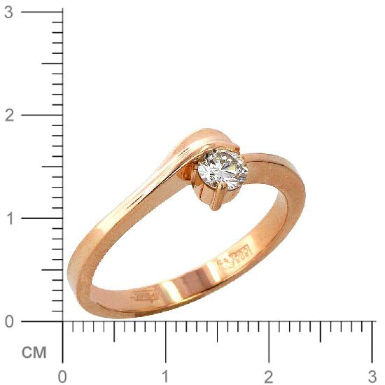 Кольцо с бриллиантом из красного золота (арт. 420885)