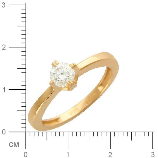 Кольцо с бриллиантом из красного золота (арт. 420886)