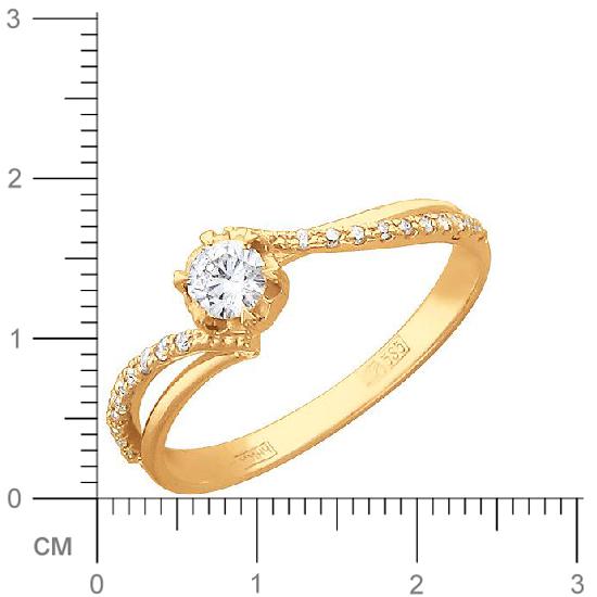 Кольцо с бриллиантом из красного золота (арт. 420919)