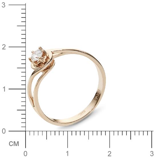 Кольцо с бриллиантом из красного золота (арт. 420920)