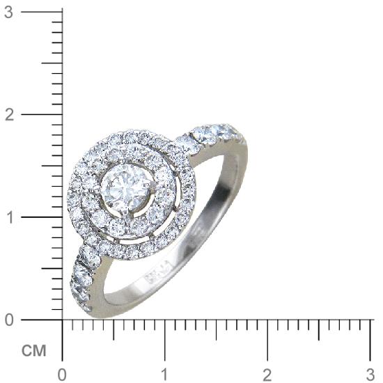 Кольцо с бриллиантами из белого золота (арт. 420959)