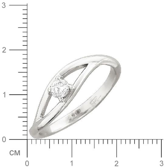 Кольцо с бриллиантом из белого золота (арт. 420992)