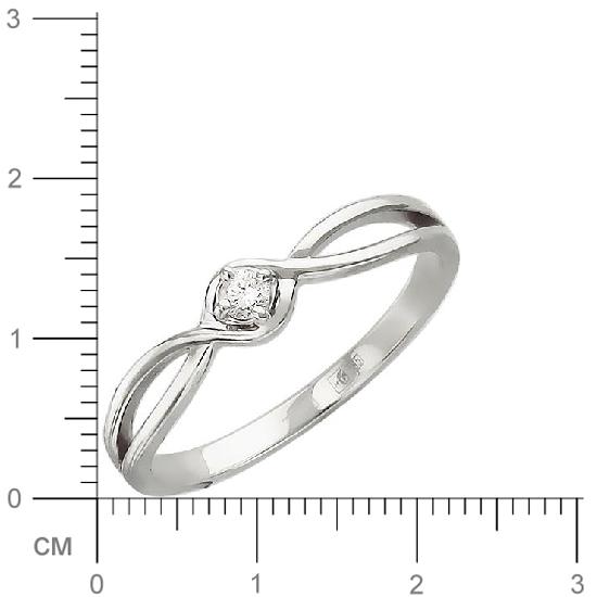 Кольцо с бриллиантом из белого золота (арт. 420995)
