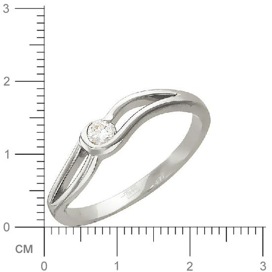 Кольцо с бриллиантом из белого золота (арт. 420996)