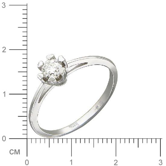 Кольцо с бриллиантом из белого золота (арт. 421005)