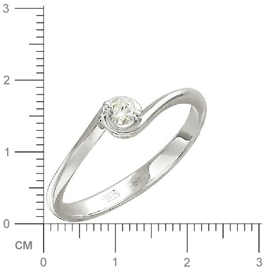 Кольцо с бриллиантом из белого золота (арт. 421009)