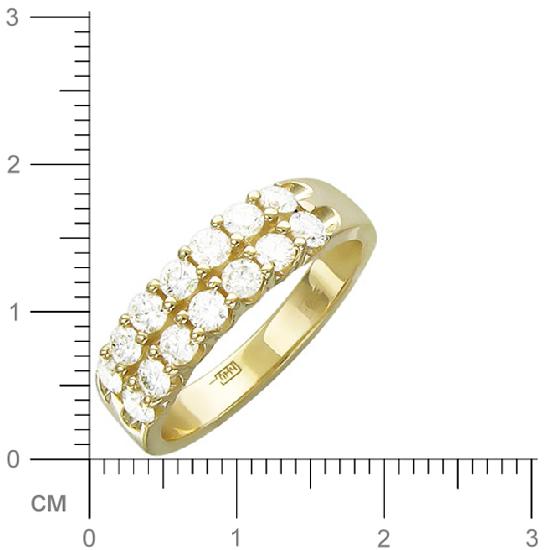 Кольцо с бриллиантами из желтого золота (арт. 421014)
