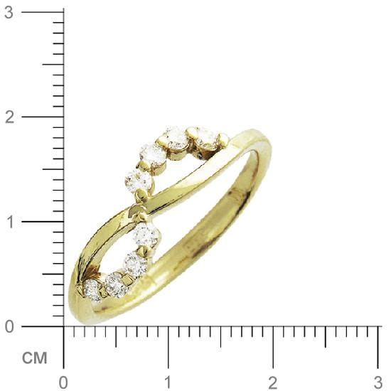 Кольцо с бриллиантами из желтого золота 750 пробы (арт. 421048)