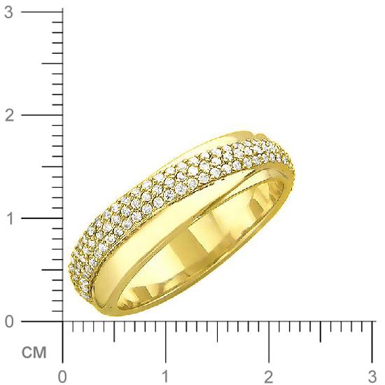 Кольцо с бриллиантами из желтого золота 750 пробы (арт. 421072)