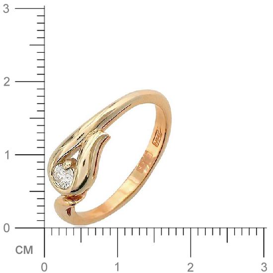 Кольцо с бриллиантом из комбинированного золота (арт. 421104)