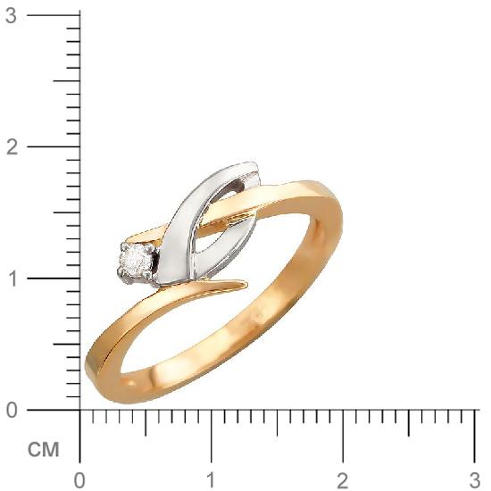 Кольцо с бриллиантом из комбинированного золота (арт. 421111)