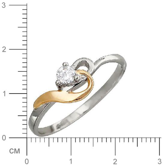 Кольцо с бриллиантом из комбинированного золота (арт. 421117)