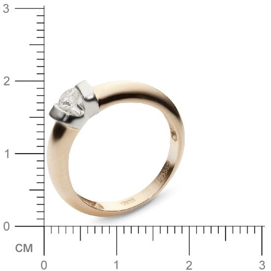 Кольцо с бриллиантом из комбинированного золота (арт. 421123)