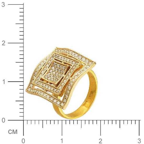 Кольцо с бриллиантами из комбинированного золота 750 пробы (арт. 421258)