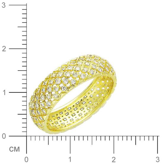 Кольцо с бриллиантами из желтого золота 750 пробы (арт. 421372)