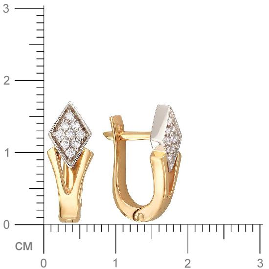 Серьги с бриллиантами из комбинированного золота (арт. 421701)