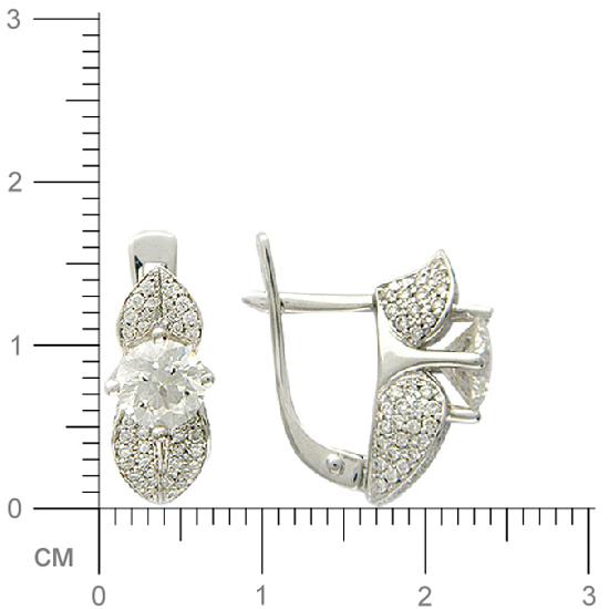 Серьги с бриллиантами из белого золота 750 пробы (арт. 421760)