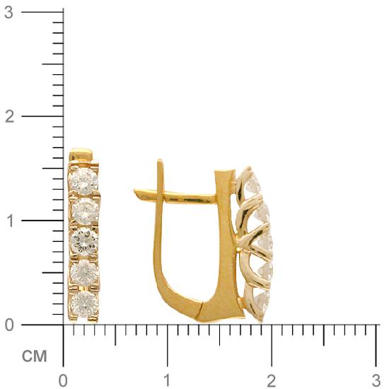 Серьги с бриллиантами из комбинированного золота 750 пробы (арт. 421786)