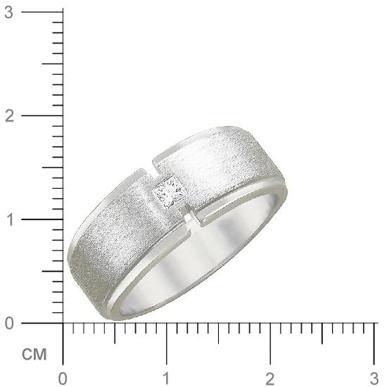 Кольцо с бриллиантом из белого золота (арт. 421801)