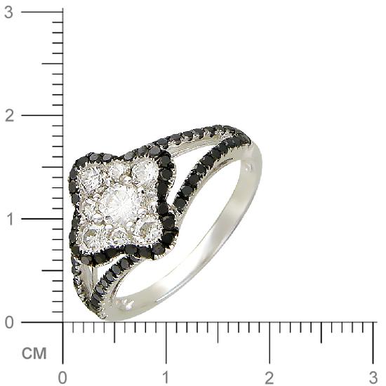 Кольцо с бриллиантом из белого золота (арт. 422458)