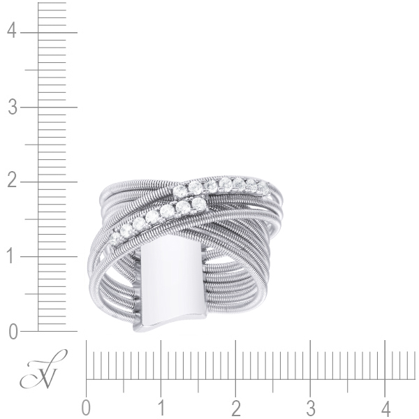 Кольцо с фианитами из серебра (арт. 701798)