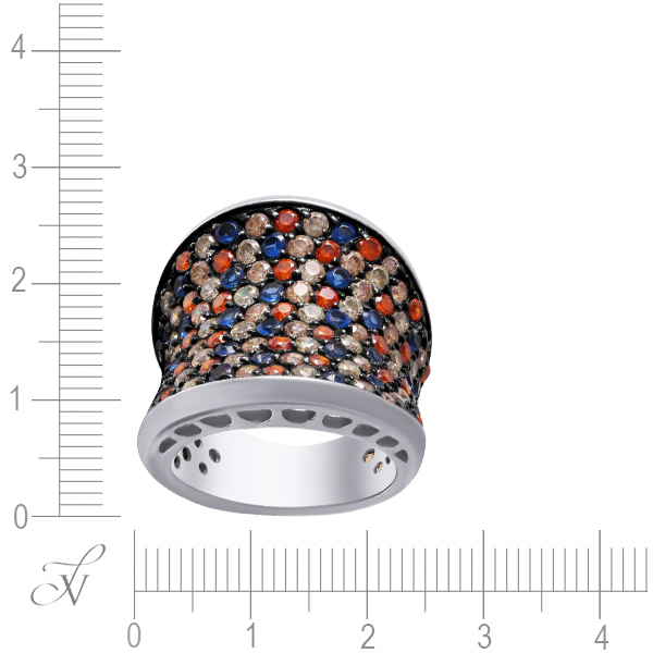 Кольцо с фианитами из серебра (арт. 702115)
