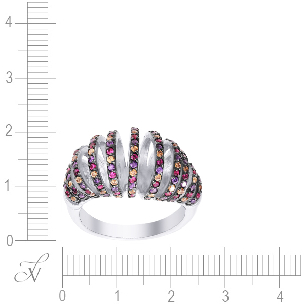 Кольцо с фианитами из серебра (арт. 702312)