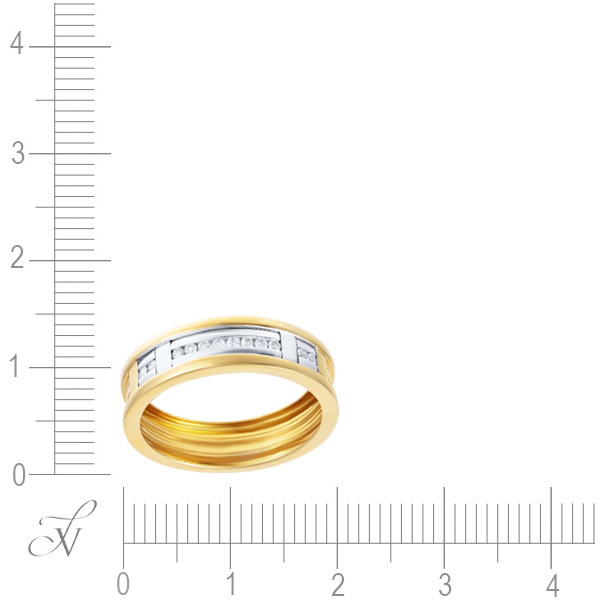 Кольцо с 12 бриллиантами из комбинированного золота (арт. 705133)