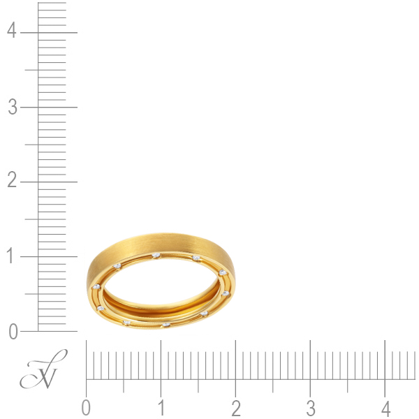 Кольцо с 20 бриллиантами из жёлтого золота (арт. 705820)
