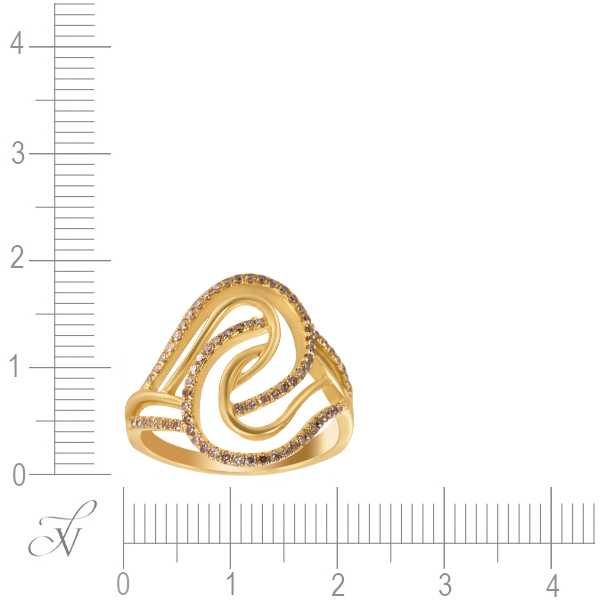 Кольцо с бриллиантами из желтого золота (арт. 730633)