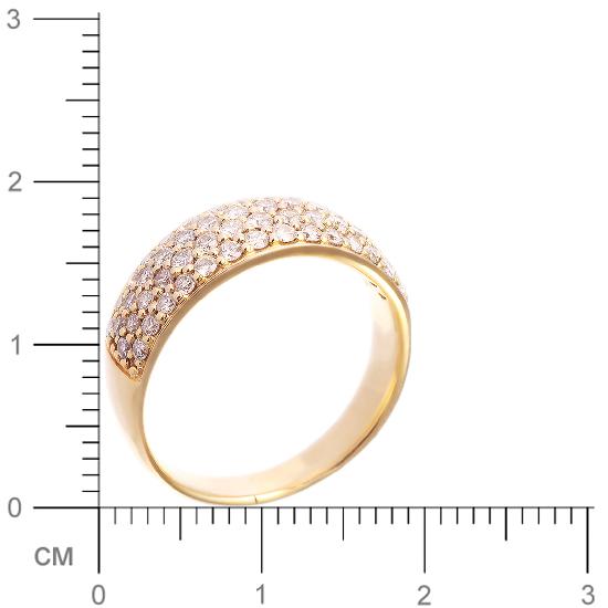 Кольцо с бриллиантами из желтого золота (арт. 730634)