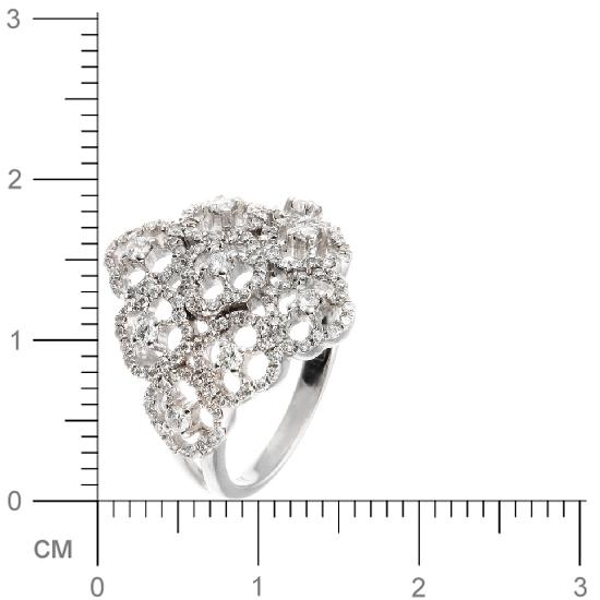 Кольцо с бриллиантами из белого золота (арт. 730651)