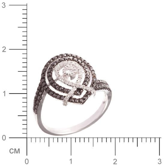 Кольцо с бриллиантами из белого золота (арт. 730658)