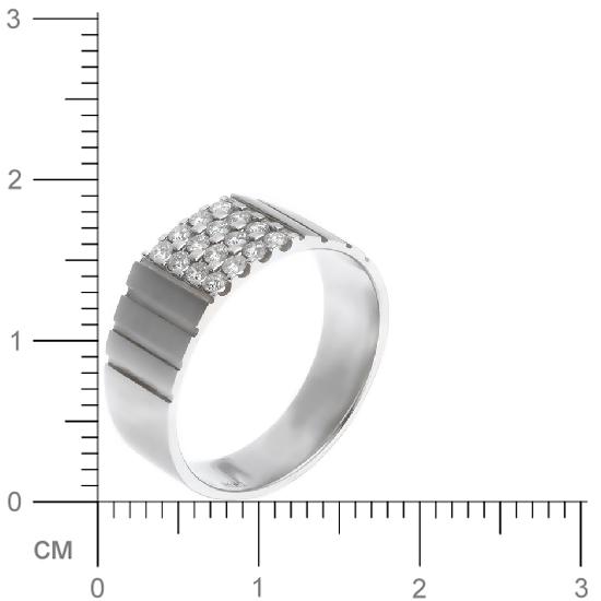 Кольцо с бриллиантами из белого золота (арт. 730682)