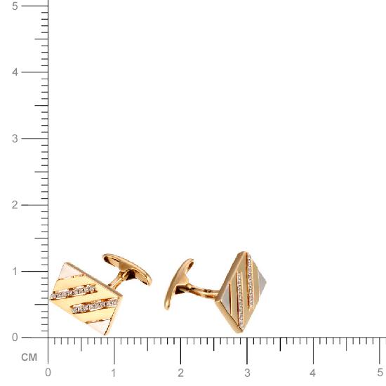 Запонки с бриллиантами из желтого золота (арт. 731526)