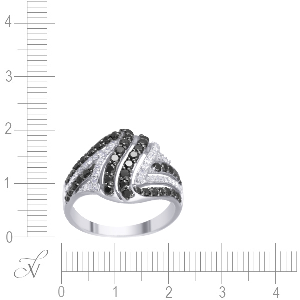 Кольцо с бриллиантами из белого золота (арт. 732329)