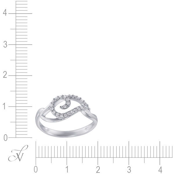 Кольцо с бриллиантами из белого золота (арт. 732481)