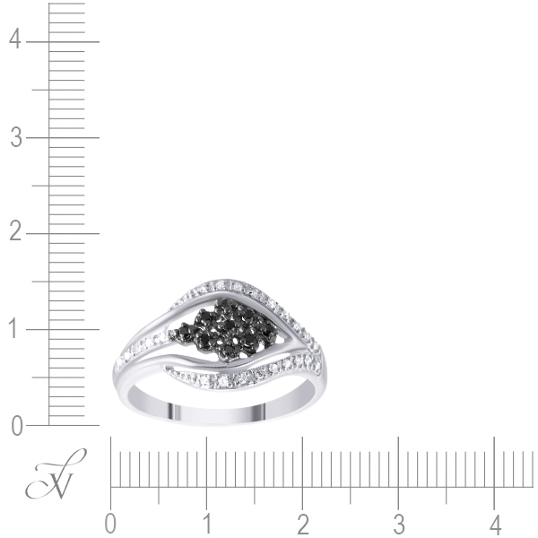 Кольцо с бриллиантами из белого золота (арт. 733047)
