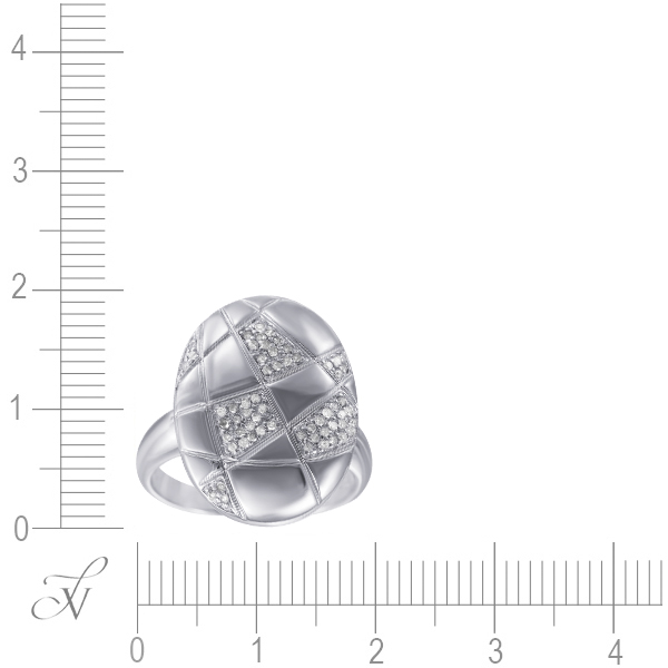 Кольцо с бриллиантами из белого золота (арт. 733361)