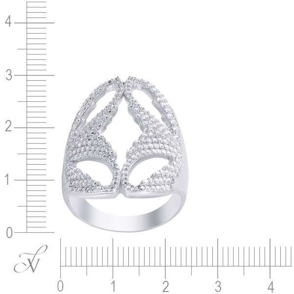 Кольцо с фианитами из серебра (арт. 736194)