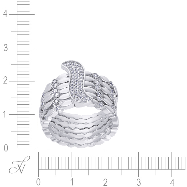 Кольцо с фианитами из серебра (арт. 736408)
