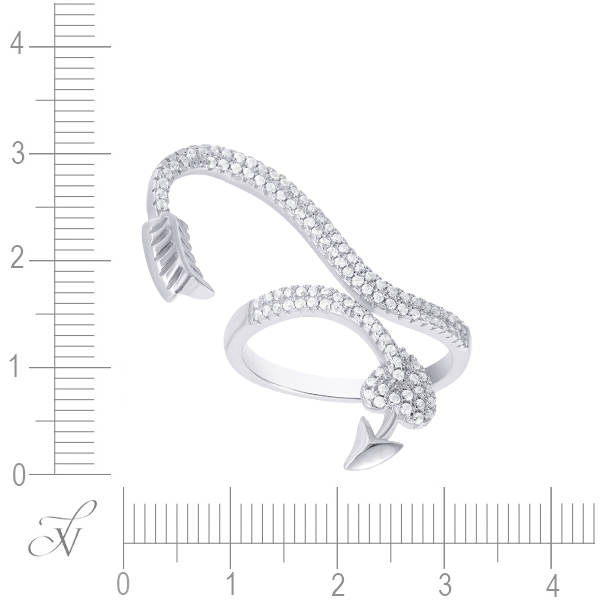Кольцо с фианитами из серебра (арт. 736566)