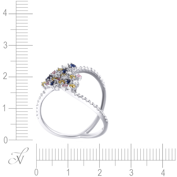 Кольцо с фианитами из серебра (арт. 737025)