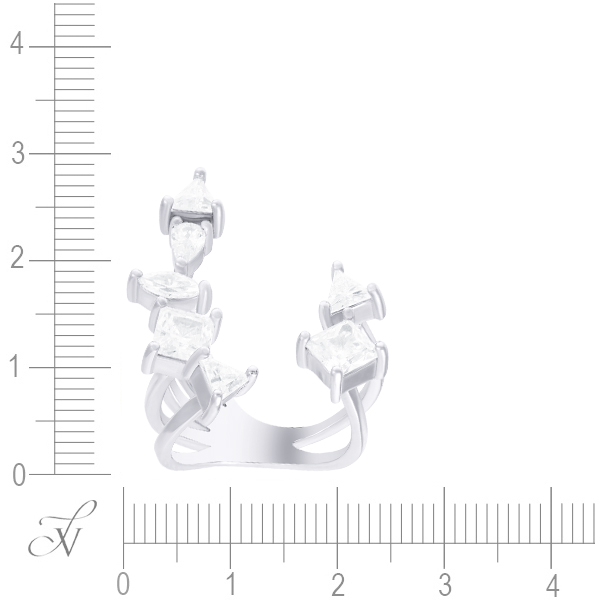 Кольцо с фианитами из серебра (арт. 737543)