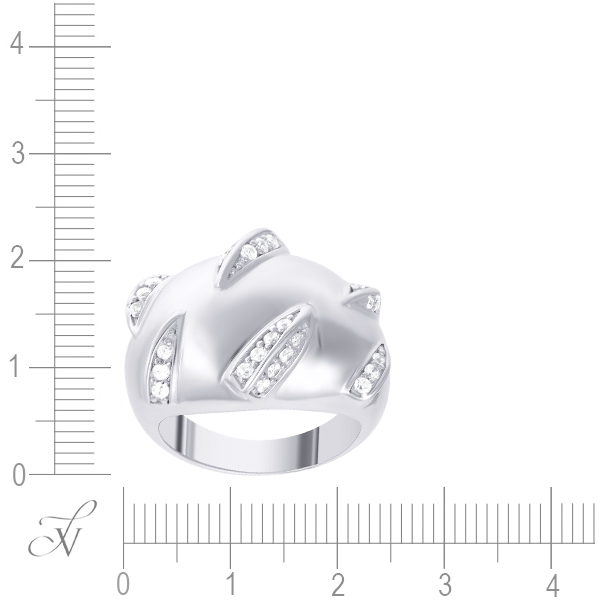 Кольцо с фианитами из серебра (арт. 738163)