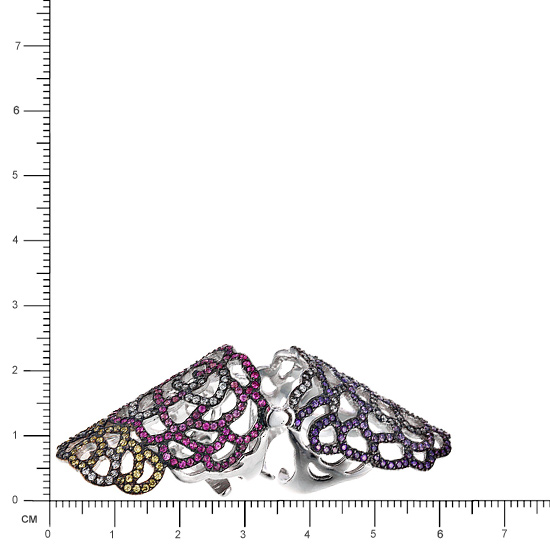 Серьги с эмалью и фианитами из серебра (арт. 739753)