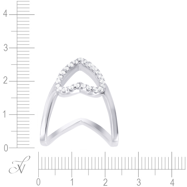 Кольцо с фианитами из серебра (арт. 739797)