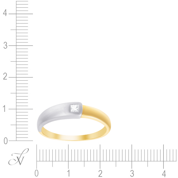 Кольцо с бриллиантом из комбинированного золота (арт. 741286)
