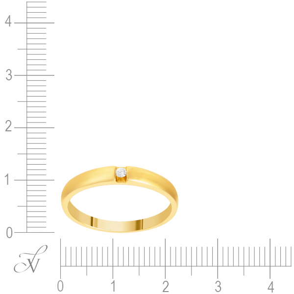 Кольцо с бриллиантом из желтого золота (арт. 741618)