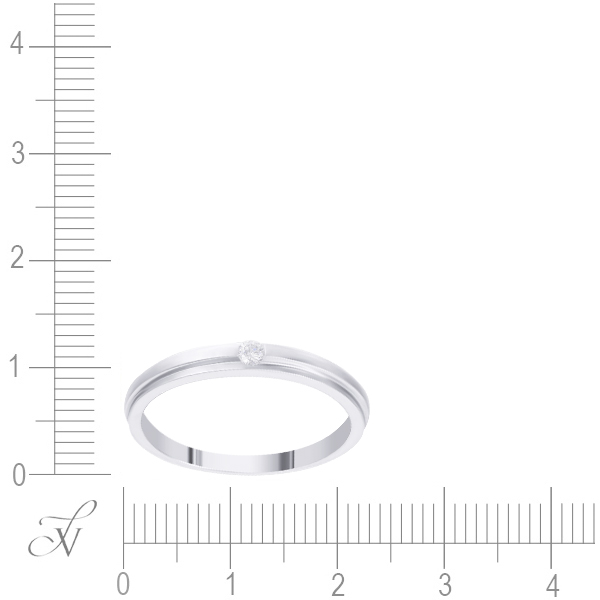 Кольцо с бриллиантом из белого золота (арт. 741654)